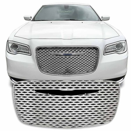 Coast2Coast Overlay, Mesh Style, 1 Piece, With Emblem Cutout, Chrome Plated, ABS Plastic IWCGI140
